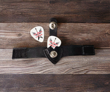 Load image into Gallery viewer, Guitar Pick Holder 2" Black Leather