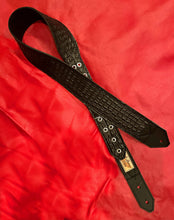 Load image into Gallery viewer, Embossed Crocodile 3" Guitar Strap (NO Exotic Leathers) 2021 Black