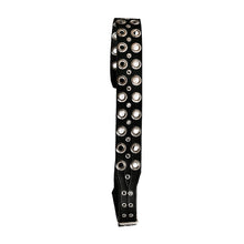 Load image into Gallery viewer, Tormentor 3" Premium Leather Black Leather Guitar Strap