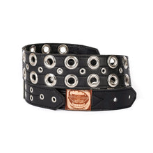Load image into Gallery viewer, Tormentor 3" Premium Leather Black Leather Guitar Strap