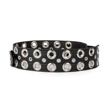 Load image into Gallery viewer, Tormentor 3" Premium Leather Black Leather Guitar Strap