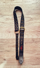 Load image into Gallery viewer, The Swashbuckler Original antique brass on black Guitar Strap