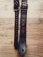 Load image into Gallery viewer, The Swashbuckler Original antique brass on black Guitar Strap