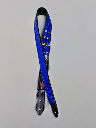 Electric Blue 2 Inch Genuine Croc Guitar Strap ONLY 1!