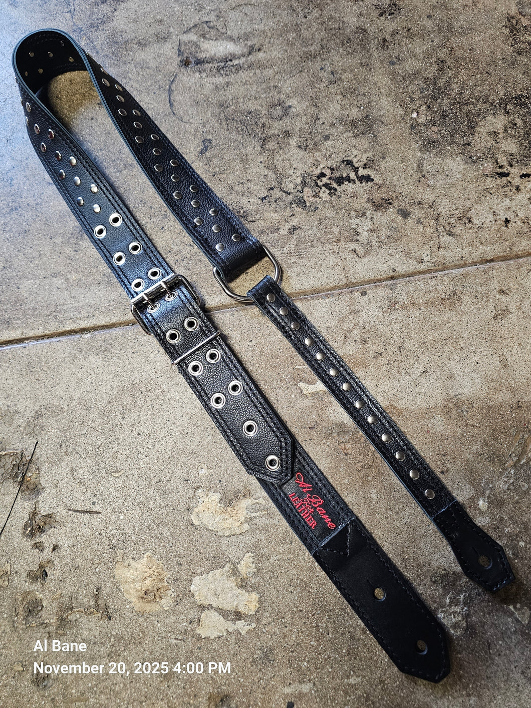 The Swashbuckler original silver on black Guitar Strap