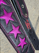 Load image into Gallery viewer, Fuchsia Star 3" Guitar Strap
