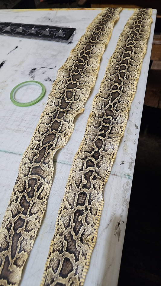 Custom straight shooter boa red guitar strap 2 in by Al Bane for Leather - front stage view