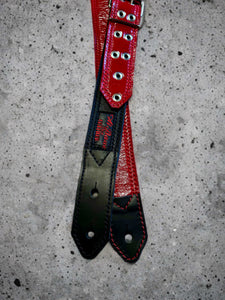 Straight Shooter Red on Red Guitar Strap - 2"  Black