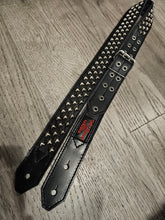 Load image into Gallery viewer, Diagonal Pyramid 2" 1/2" Stud Antique Nickel on Black