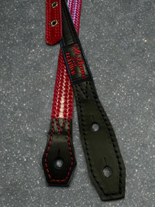 Straight Shooter Red on Red Guitar Strap - 1 & 1/8th"  Black