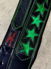 Load image into Gallery viewer, Green Star 3" Guitar Strap