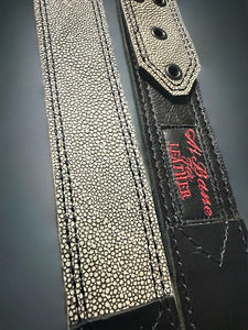 Limited Edition Genuine Leather & Faux Stingray Guitar Strap 3"