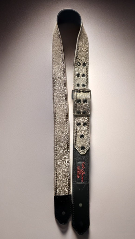 Limited Edition Genuine Leather & Faux Stingray Guitar Strap 2"