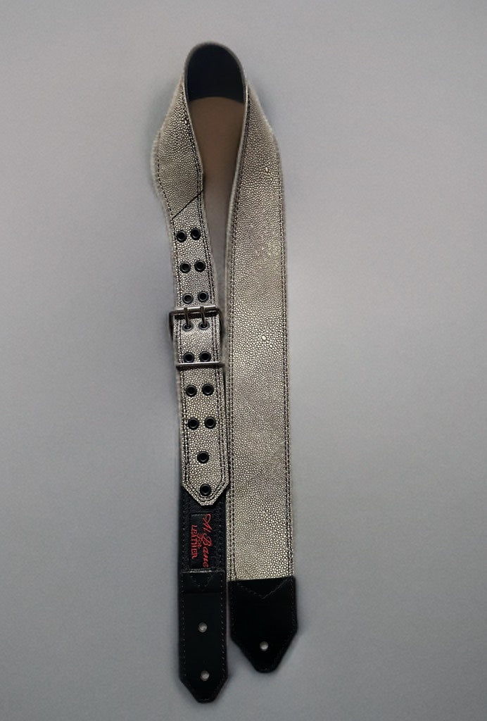 Limited Edition Genuine Leather & Faux Stingray Guitar Strap 3"