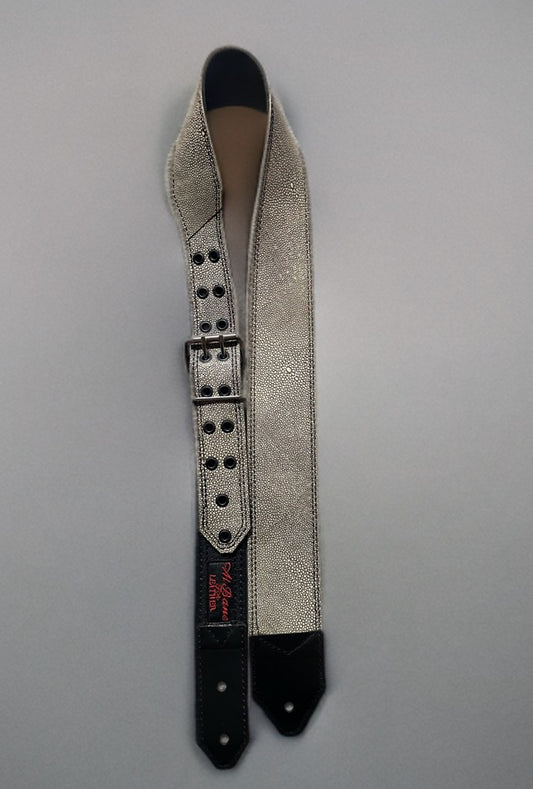 Limited Edition Genuine Leather & Faux Stingray Guitar Strap 3"