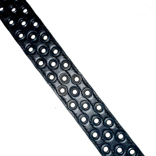 'Piercer' "Black on Black" Genuine Leather Belt