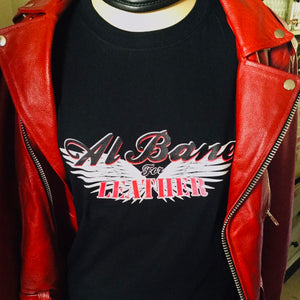 Crew Neck Tee Shirt - Al Bane 4 Leather Logo