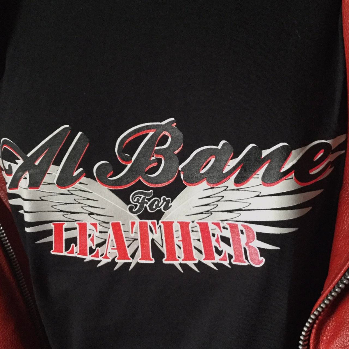 Crew Neck Tee Shirt - Al Bane 4 Leather Logo