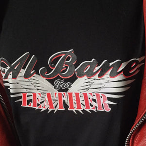 Crew Neck Tee Shirt - Al Bane 4 Leather Logo