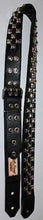 Load image into Gallery viewer, Checkerboard Guitar Strap 2&quot; 5/8&quot;  Silver Studs on Black Leather