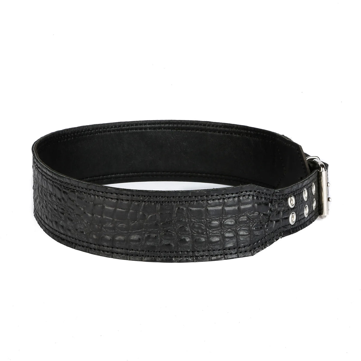 Embossed Crocodile 3" Guitar Strap (NO Exotic Leathers) 2021 Black