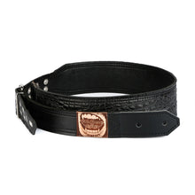 Load image into Gallery viewer, Embossed Crocodile 3&quot; Guitar Strap (NO Exotic Leathers) 2021 Black