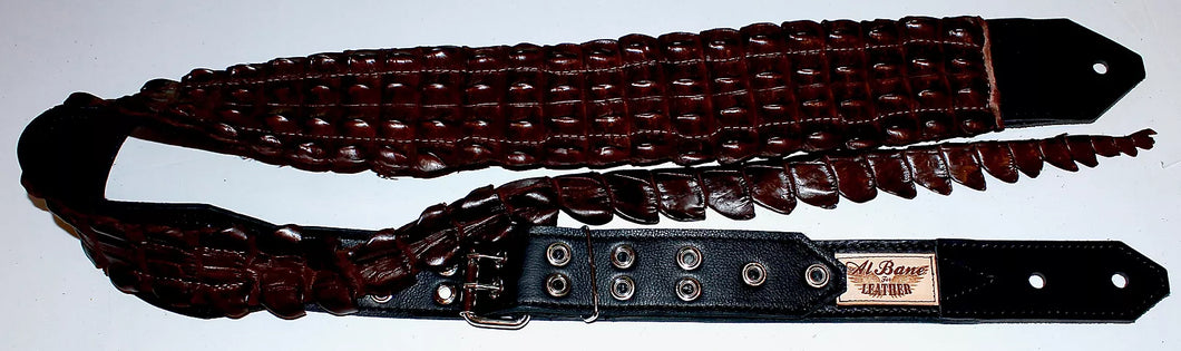 Genuine Crocodile Guitar Strap Brown