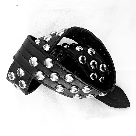 Handcrafted Leather Belt The "Randy" Polka Dot Studded Belt