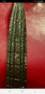 Embossed crocodile 1 and 1/8 in guitar strap