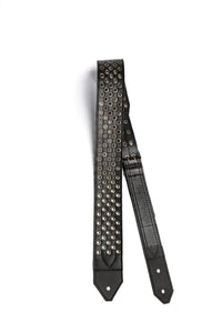 Piercer 3-in guitar strap antique nickel on black