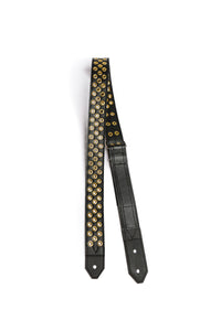 Piercer 2" gold on black Guitar Strap