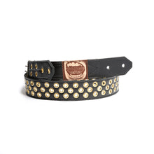 Load image into Gallery viewer, Piercer 2&quot; gold on black Guitar Strap